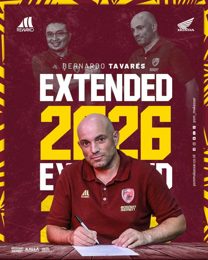 PSM Makassar Resmi Perpanjang Kontrak Bernardo Tavares