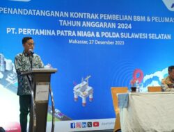 Pertamina dan Kepolisian Daerah Sulawesi Selatan Tandatangani Kontrak Kerjasama Pembelian BBM dan Pelumas Tahun 2024