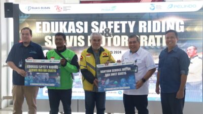 HUT RI ke-79, Pelindo Group Wilayah Makassar Gelar Safety Riding & Service Gratis Ojek Online dan Ojek Pangkalan