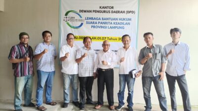 DPD LBH Suara Panrita Keadilan, Provinsi Lampung Siapkan Layanan Bantuan Hukum Gratis Bagi Masyarakat Kurang Mampu Di Dukung Oleh Dewan Pengurus Pusat