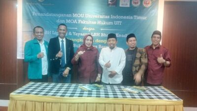 Penandatanganan MoU UIT dan MOA Fakultas Hukum UIT dengan LBH Lipang dan Yayasan LBH Bhakti Keadilan