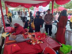 Semarak HUT Bhayangkara ke-79, Polres Gowa Gelar Donor Darah untuk Warga di CFD Jalan Masjid Raya