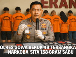 Ungkap 29 Kasus Narkoba dalam Operasi Antik Lipu 2025,Polres Gowa Berada Di Posisi Kedua