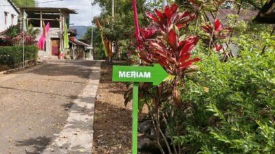 Mahasiswa KKN Pasang Penunjuk Arah Meriam