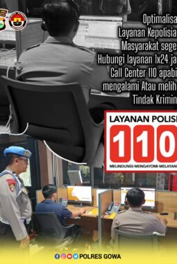 Polres Gowa Optimalkan Layanan Kepolisian, Masyarakat Diimbau Hubungi Call Center 110 Saat Melihat Tindak Kriminal