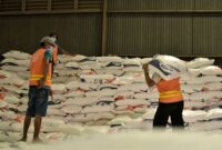 CAPTION : Aktivitas di pergudangan Bulog Makassar, pada Kamis (30/4). Foto : Ahmad