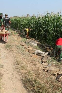 TMMD ke-130 Kodim Gowa, Pembangunan Talud di Kalebarembeng Capai 25 Persen